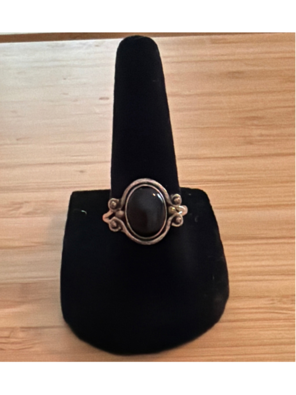 Aura’s Oddities Boutique Black Onyx Sterling Silver Ring Size 8.5